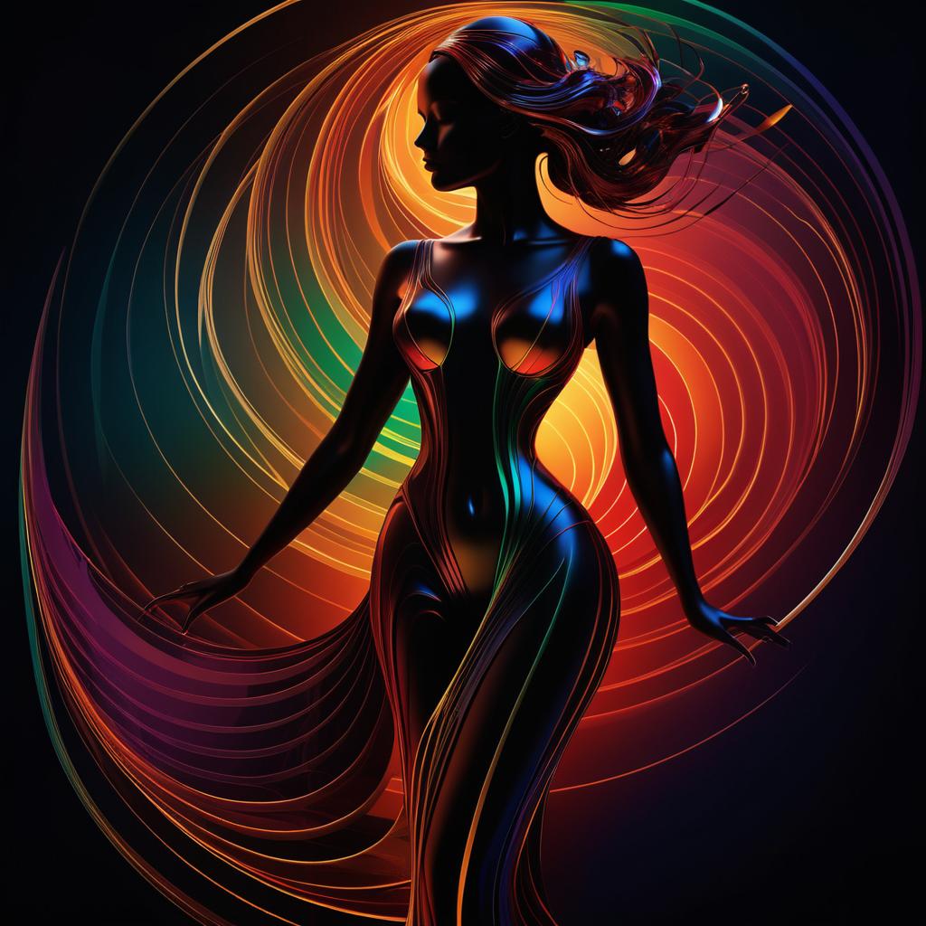 Luminous Silhouette in Abstract Elegance