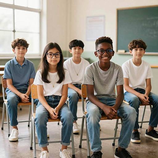 Diverse Students in a Classroom Scene