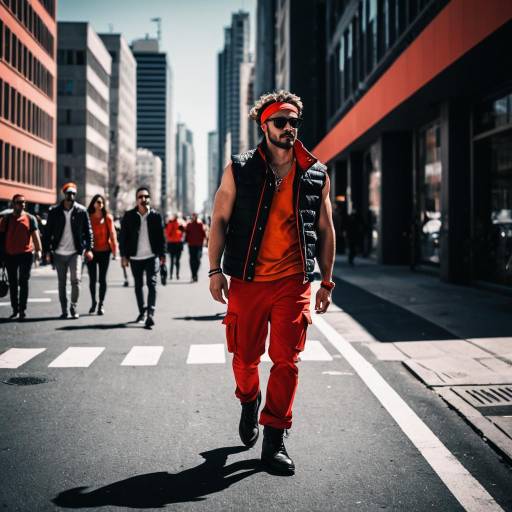 Confident Man in Vibrant Urban Scene