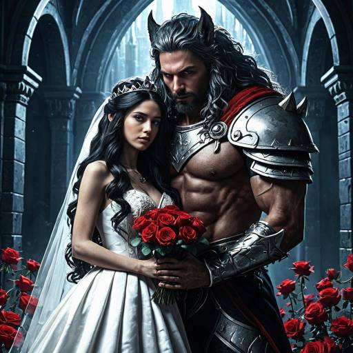 Fantasy Warrior King and Princess Wedding