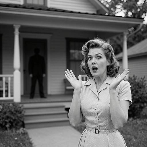 1950s Style Shocked Woman Photograph