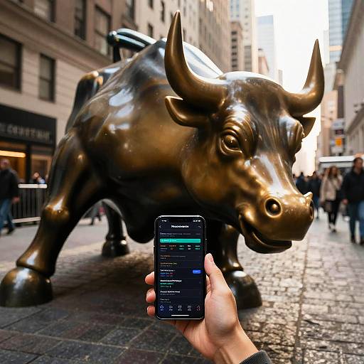 Wall Street Trader with Smartphone