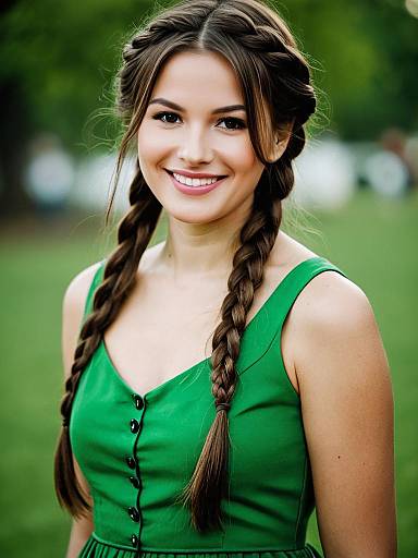 Realistic Green Lady Costume Portrait