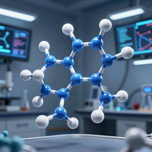 Futuristic Carbon Molecule Visualization