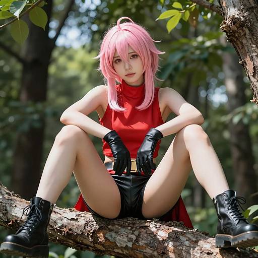 Vibrant Cosplay in Nature's Embrace