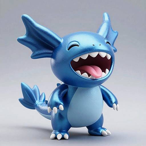 Shiny Metallic Blue Plush Axolotl