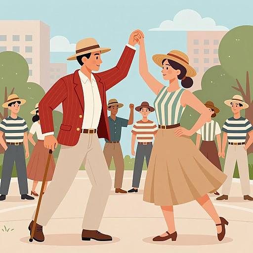 Vibrant Dance Performance Illustration