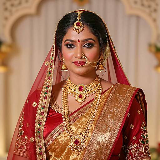 Elegant Indian Bridal Reception Portrait