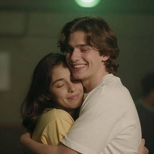 Intimate Moment in a Dimly Lit Setting