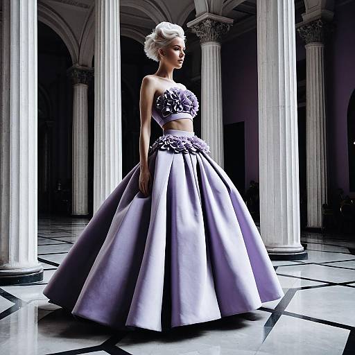 Avant-Garde Lavender Couture Gown
