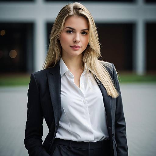 Photorealistic Young Woman in Business Attire