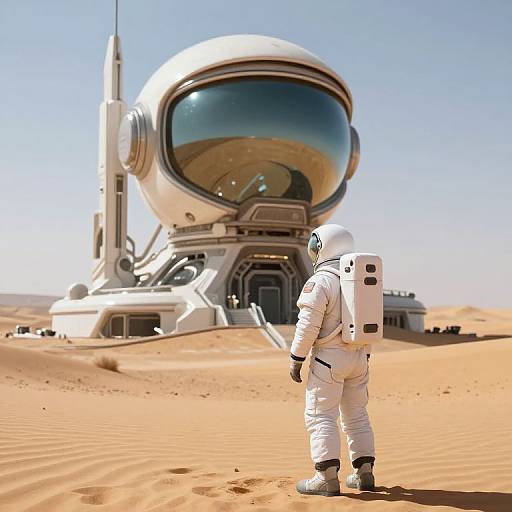 Futuristic Astronaut in Desert Sci-Fi