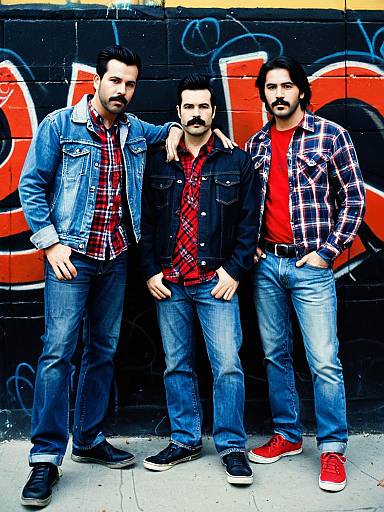 Stylish Dad Costume with Boys in Jeans