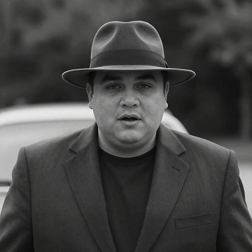 Monochrome Portrait of a Man in Fedora