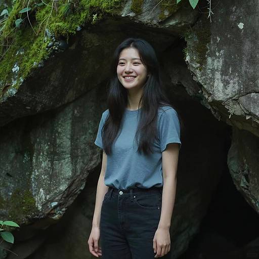 Cinematic Portrait in Mossy Cave