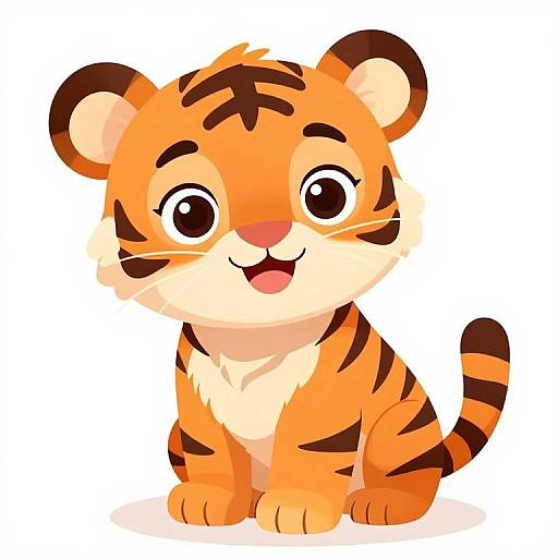 Cute Cartoon Tiger Cub Illustration