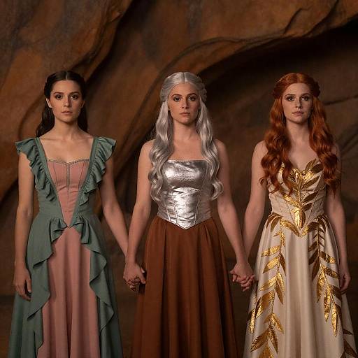 Elegant Women in Cavernous Costumes