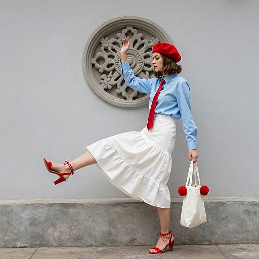 Chic Woman in Minimalist Setting