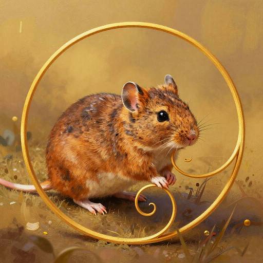 Golden Ratio Rat in Fibonacci Spiral
