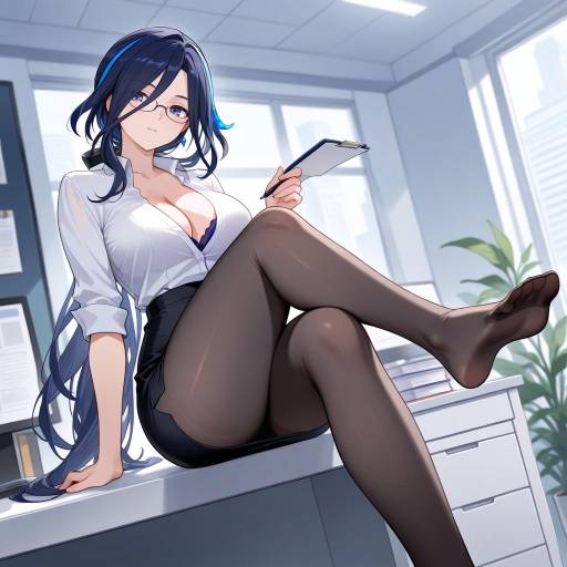 Office Lady in Pantyhose and Glasses