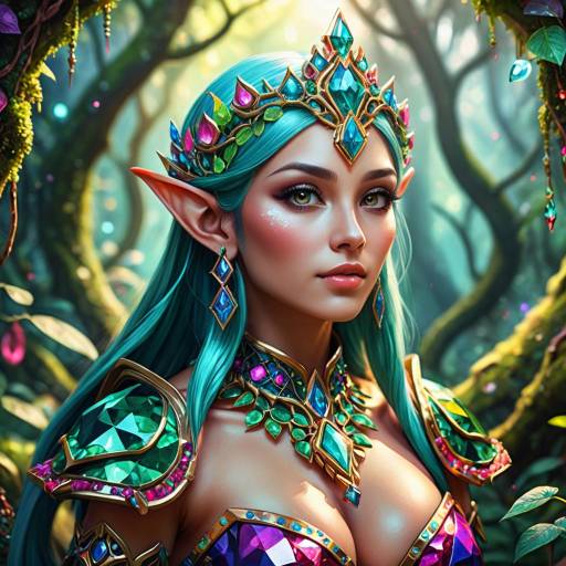 Vibrant Fantasy Elf Princess Pop Art