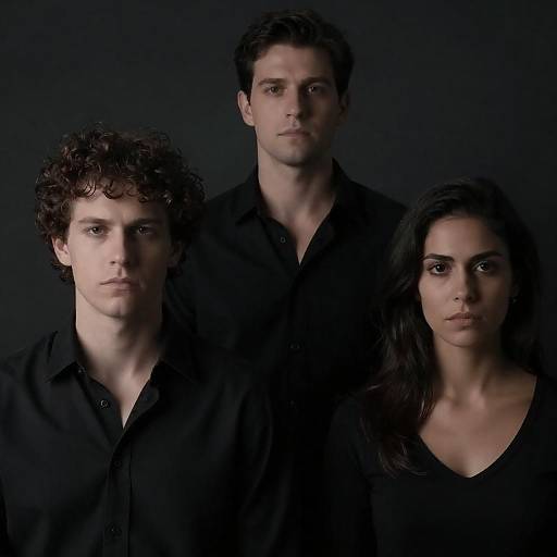 Dramatic Portrait of Three Individuals