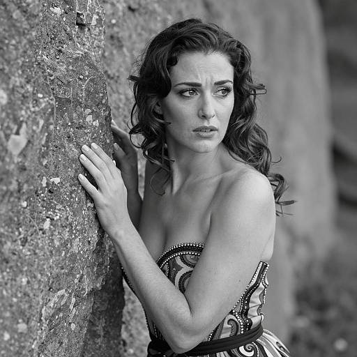 Elegant Woman in Black and White Photography