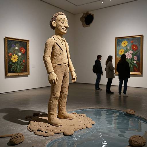 Photorealistic Plasticine Dali Sculpture Scene