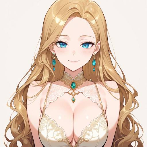 Charming Girl with Golden Wavy Hair Charming Girl with Golden Wavy Hair