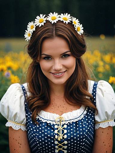 Realistic Bavarian Woman in Dress