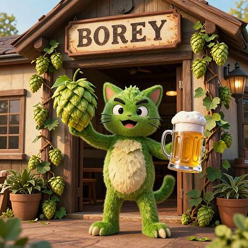 Hopcat Mascot at Rustic Brewery