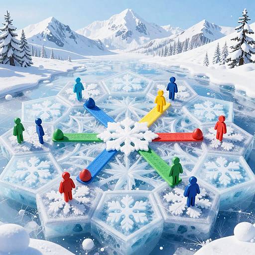 Artistic Overhead Floe Board Game View