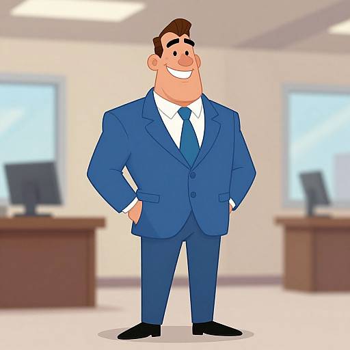 Hyper-Realistic Cartoon CEO in Office