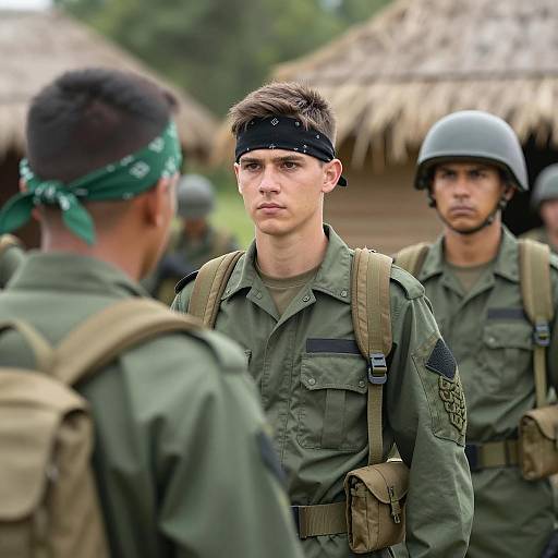 Dynamic Military Scene with Three Soldiers