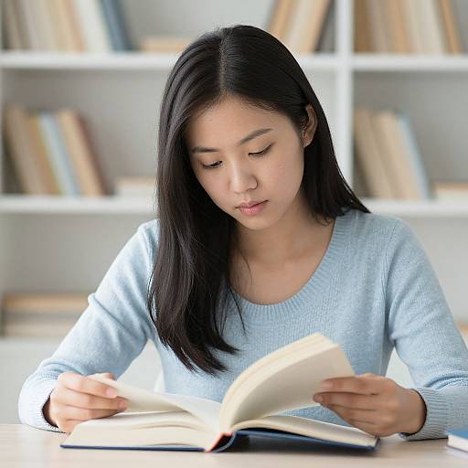 Young Woman Reading Book