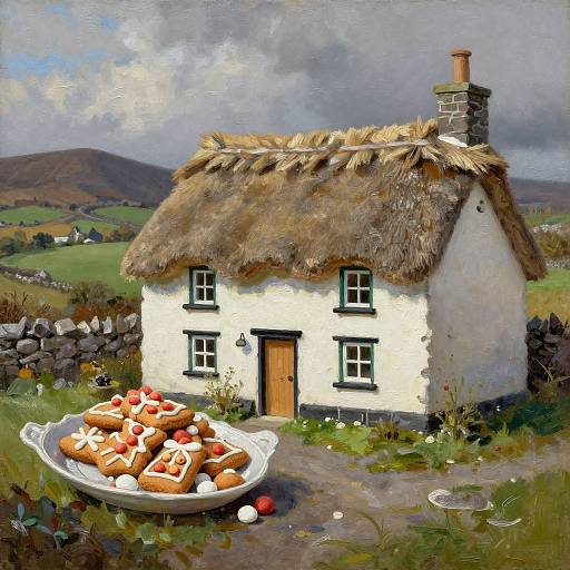 Classic Irish Still Life with Cottage