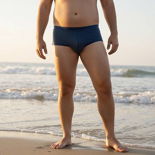 Dad Bod Confidence at Beach Sunrise