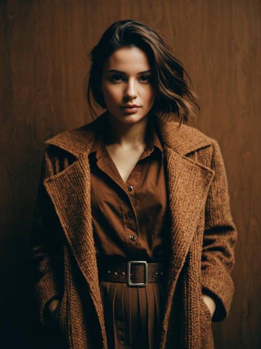 Woman in Brown Aesthetic Outfit