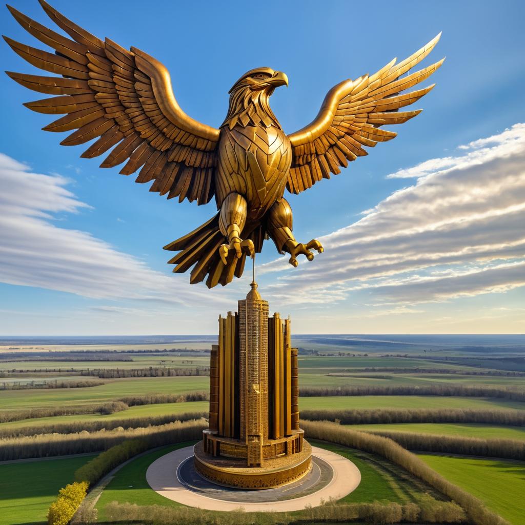 Majestic Eagle Statue Soaring Skyward