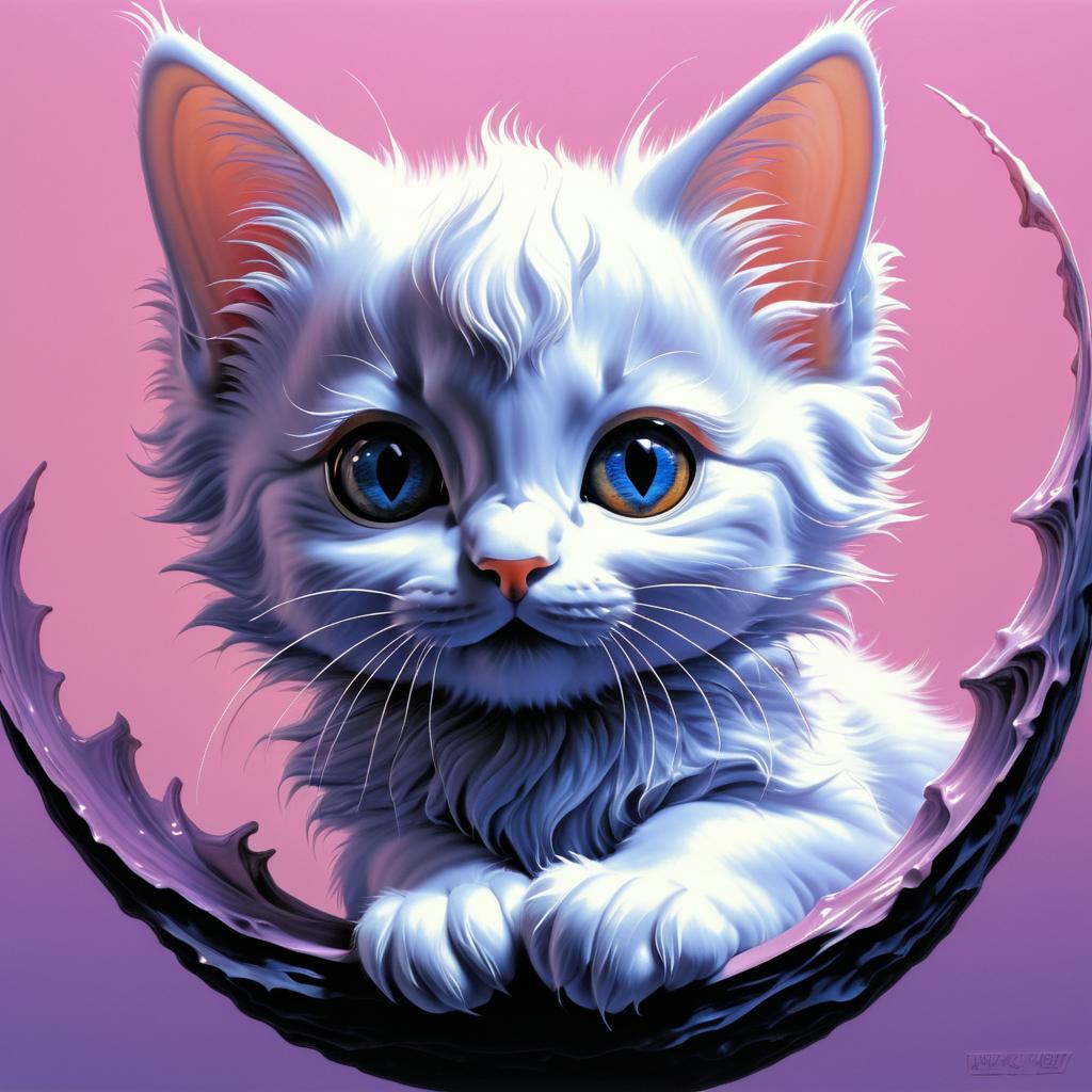 Whimsical Portrait of a Playful Kitten