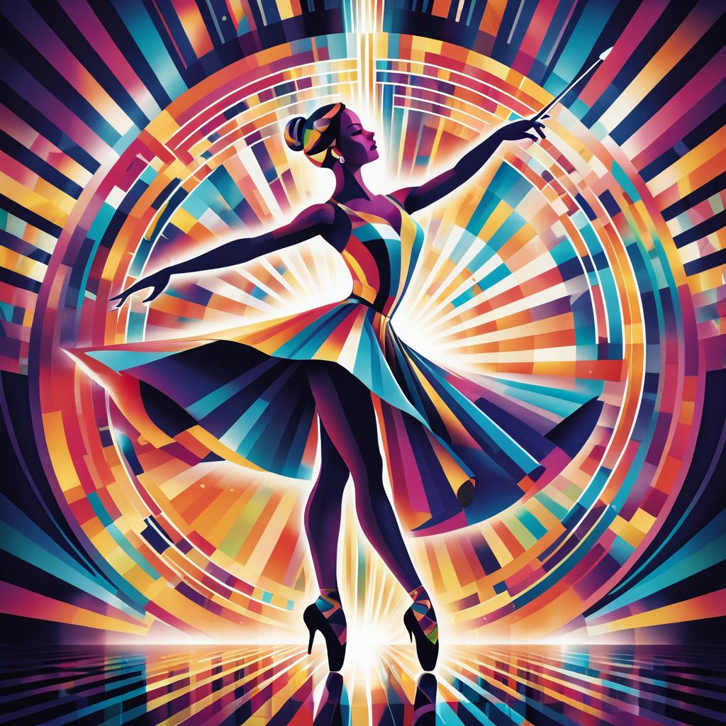 Vibrant Art Deco Ballet Dancer Poster