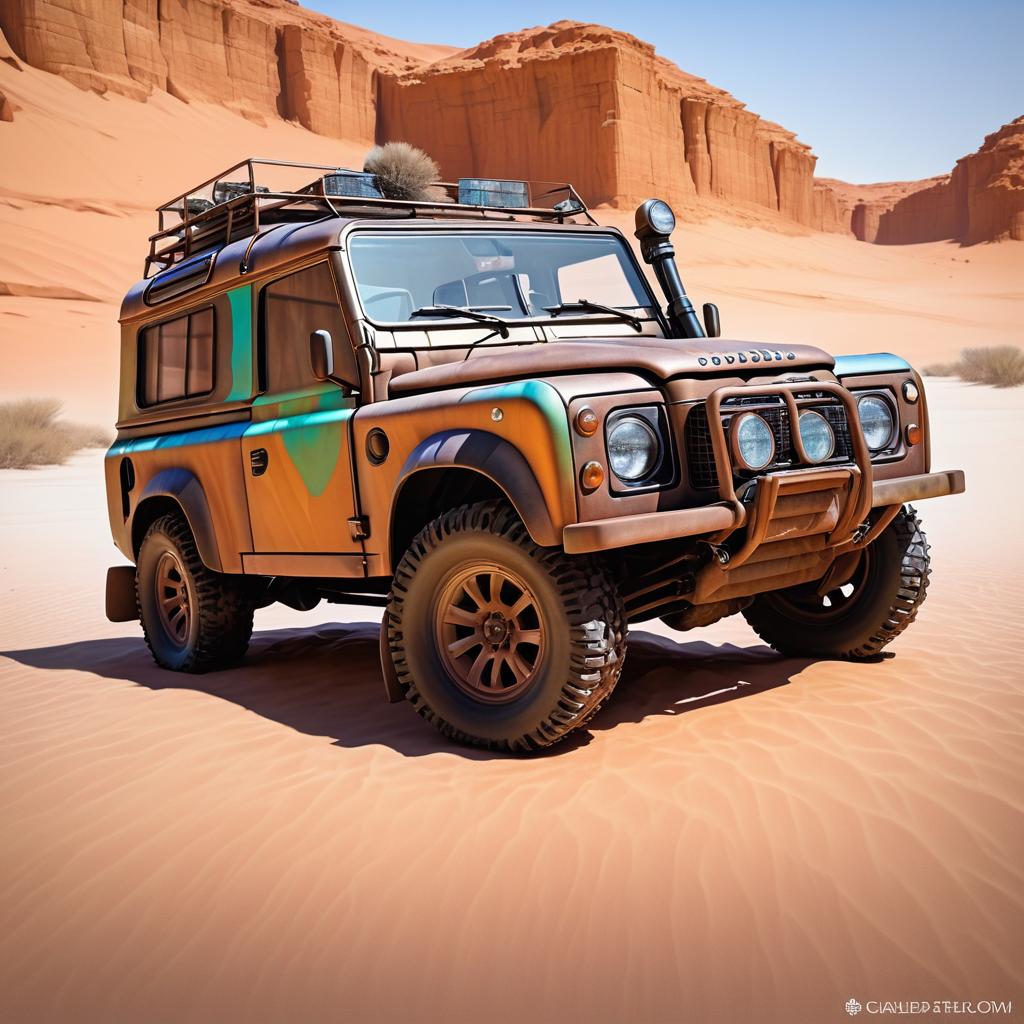 Surreal Rusty Land Rover Defender Artwork