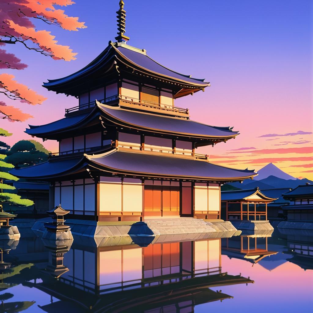 Wholesome Kyoto Temple at Sunset