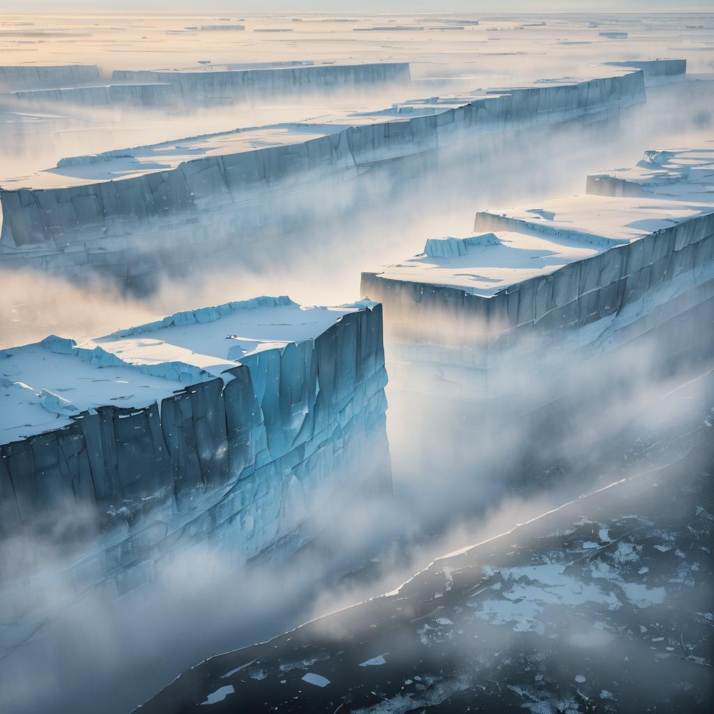 Aerial View of Iceberg Alley in Tundra