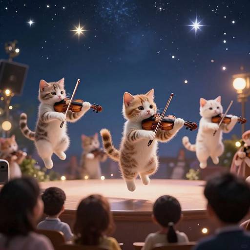Levitating Kittens' Enchanted Violin Concert