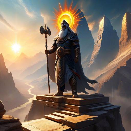 Ancient Warrior God with Glowing Halo