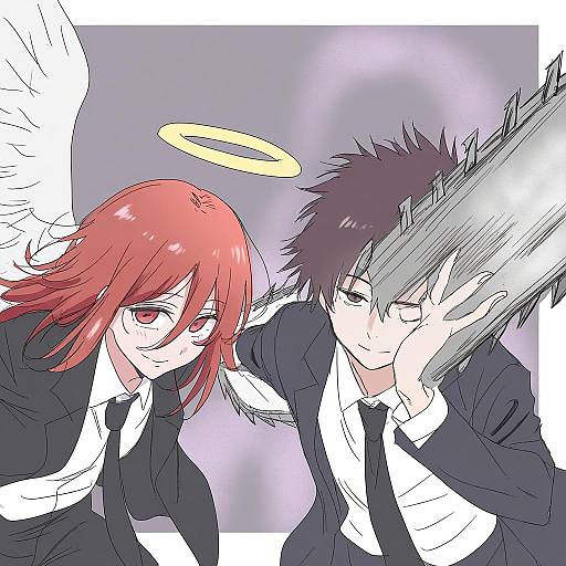 Illustration of Angel devil (chainsaw man), chainsaw man in the style of Marugoshi teppei