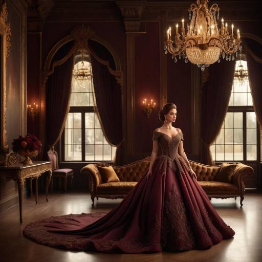 Elegant Vintage Woman in Opulent Setting
