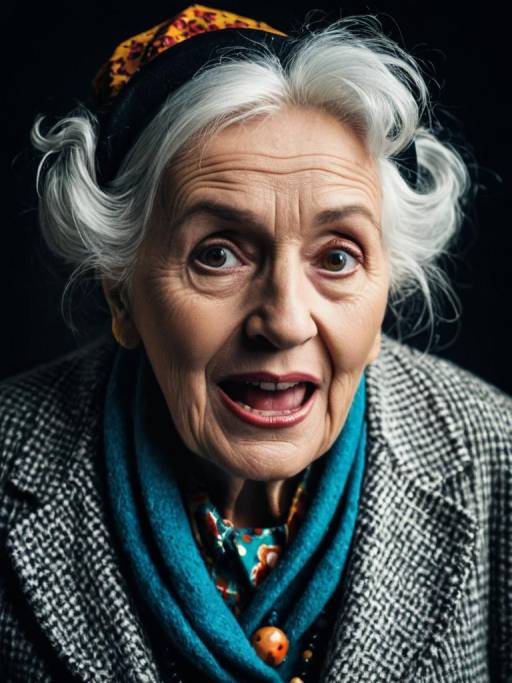 Elderly Woman in Colorful Costume