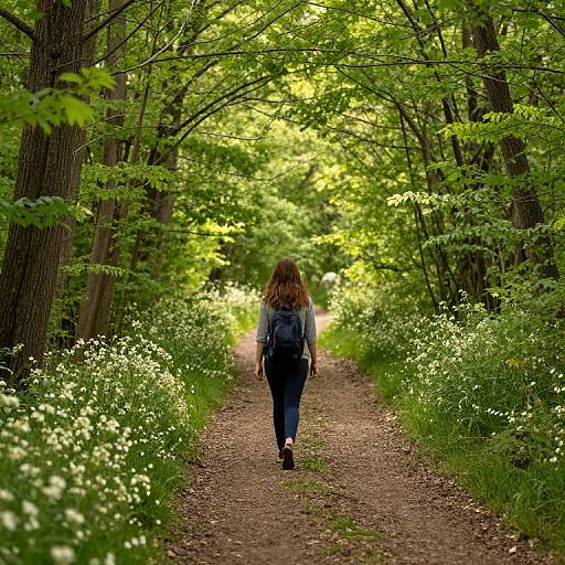 Solitary Figure in Serene Forest